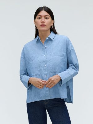 The ReChambray Boxy Shirt | Mid ReChambray