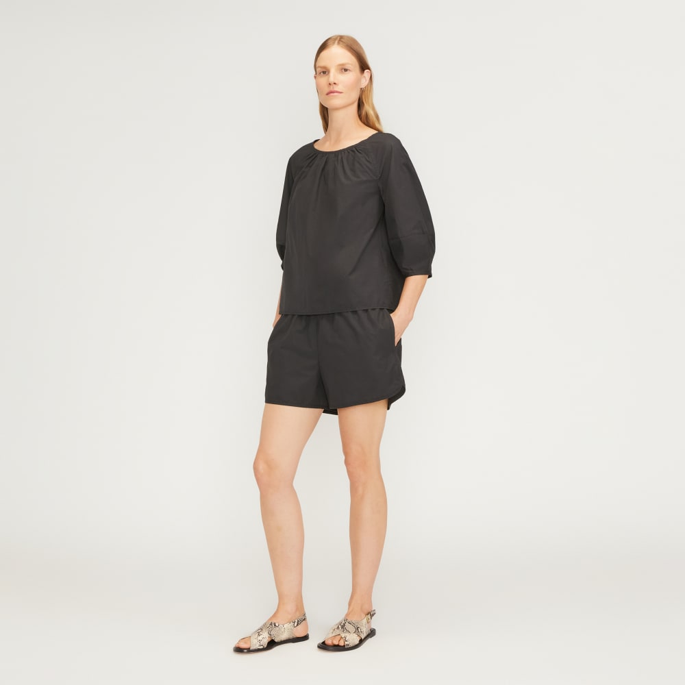 The Poplin Scoop-Neck Top | Black - Image 6