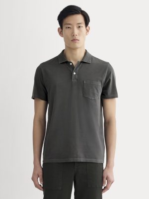 The Essential Organic Garment-Dyed Polo | Black