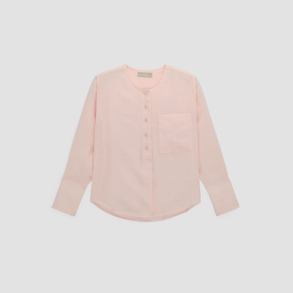 The Linen Popover Shirt | Petal Pink - Image 2