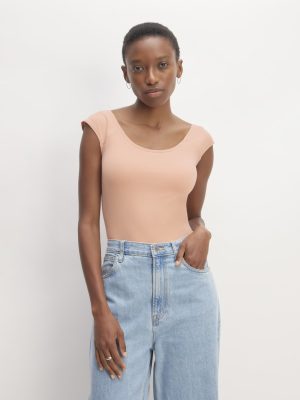 The Supima® Form Cap-Sleeve Tee | Blush Pink