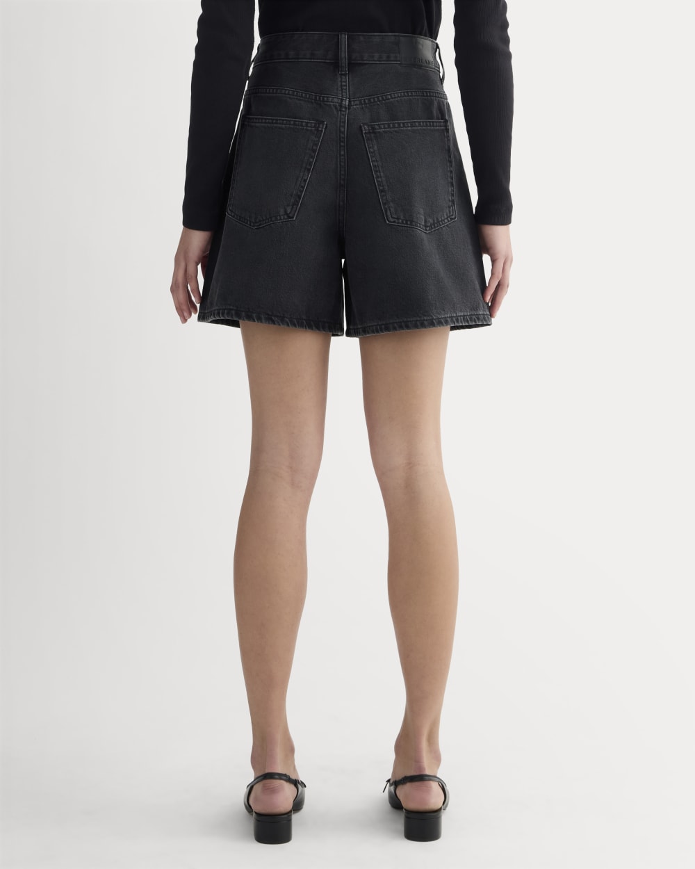 The A-Line Denim Short | Washed Black - Image 5