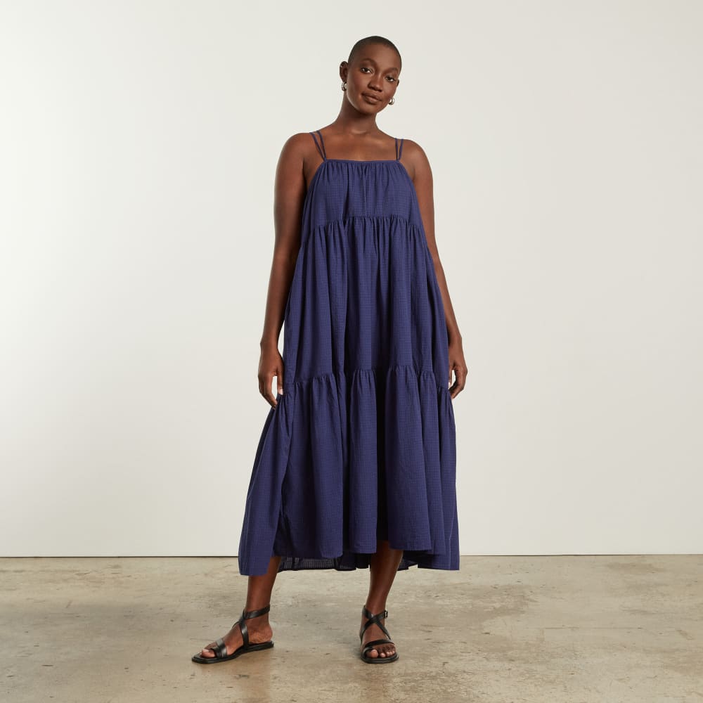 The Billow Tiered Maxi Dress | Navy - Image 2