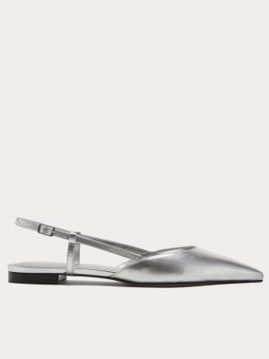 The Studio Slingback Flat | Silver