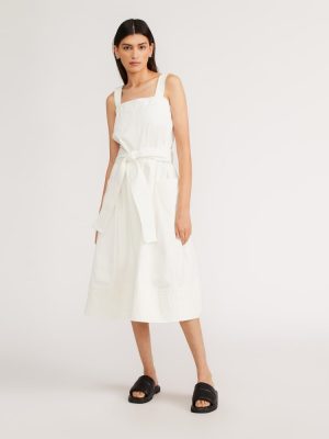 The Organic Cotton Herringbone Dress | Bone