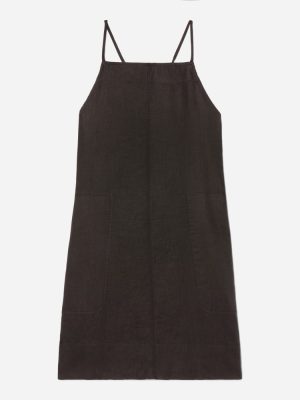 The Linen Apron Dress | Black