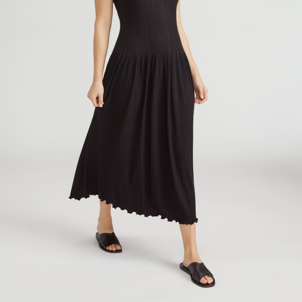 The Rib Soft Knit Scoop-Neck Dress | Black - Image 5