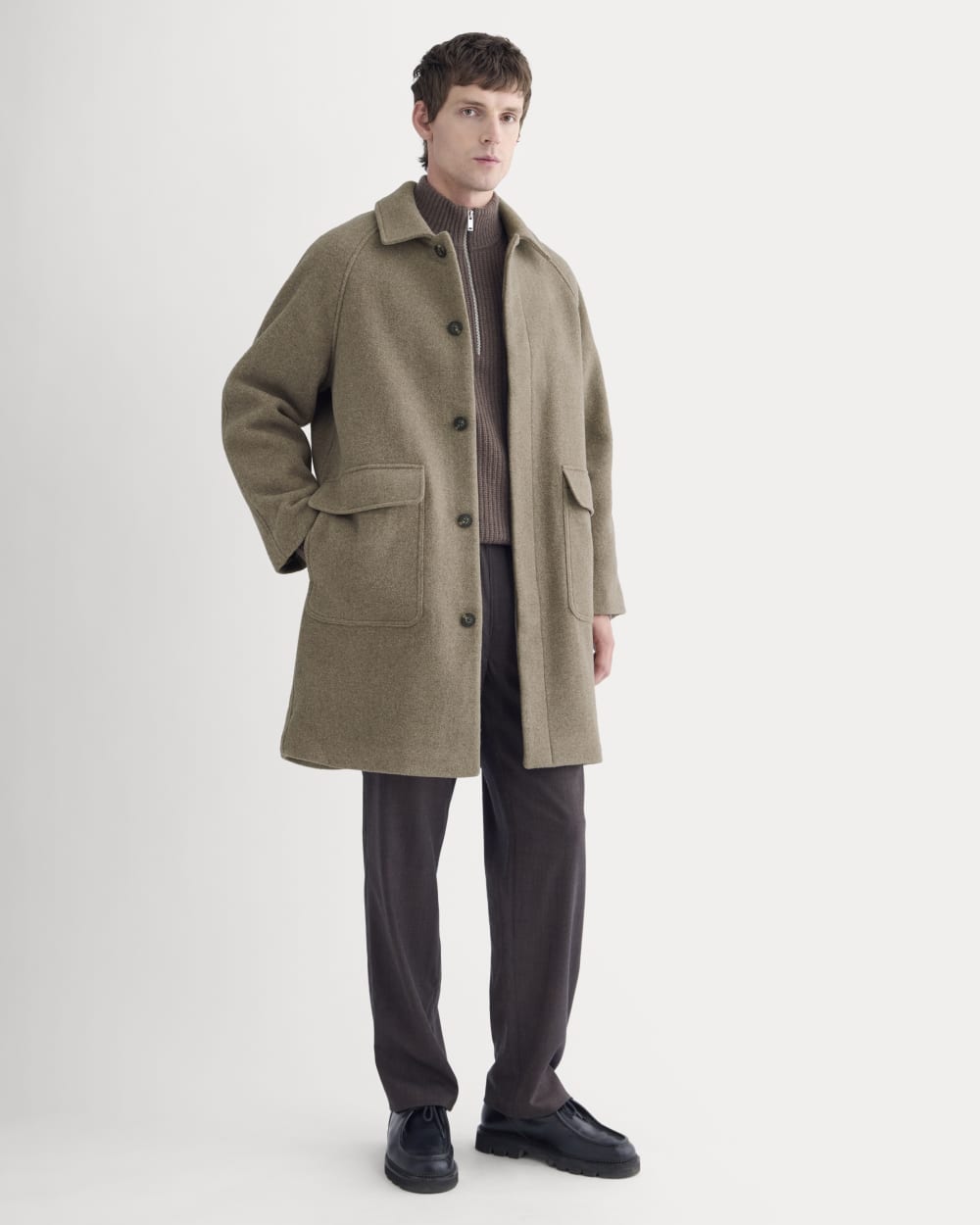 ReWool Car Coat | Heather Taupe - Image 3