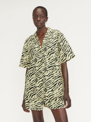 The Poplin Shirt | Pale Yellow Tiger Stripe