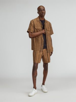 The Linen Easy Short | Toasted Coconut / Black
