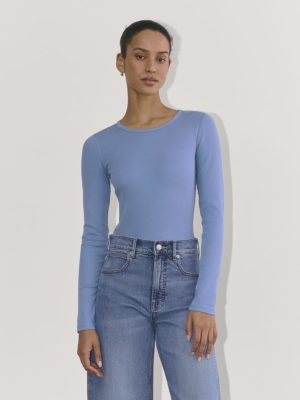 The Luxe Rib Long-Sleeve Crew | Bluebell