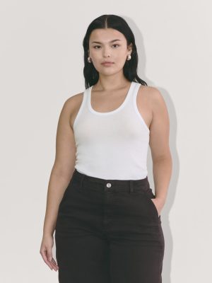 The Luxe Rib Tank | White