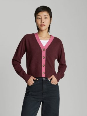 The Cashmere Cardigan | Tawny Port / Bubblegum