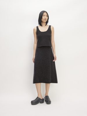 The Cozy-Stretch Skirt | Charcoal
