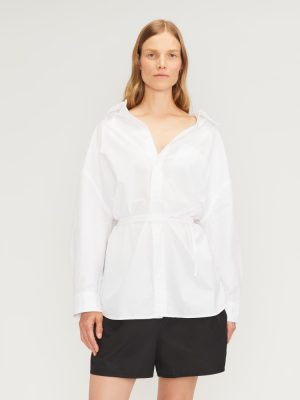 The Poplin Tie Back Shirt | White