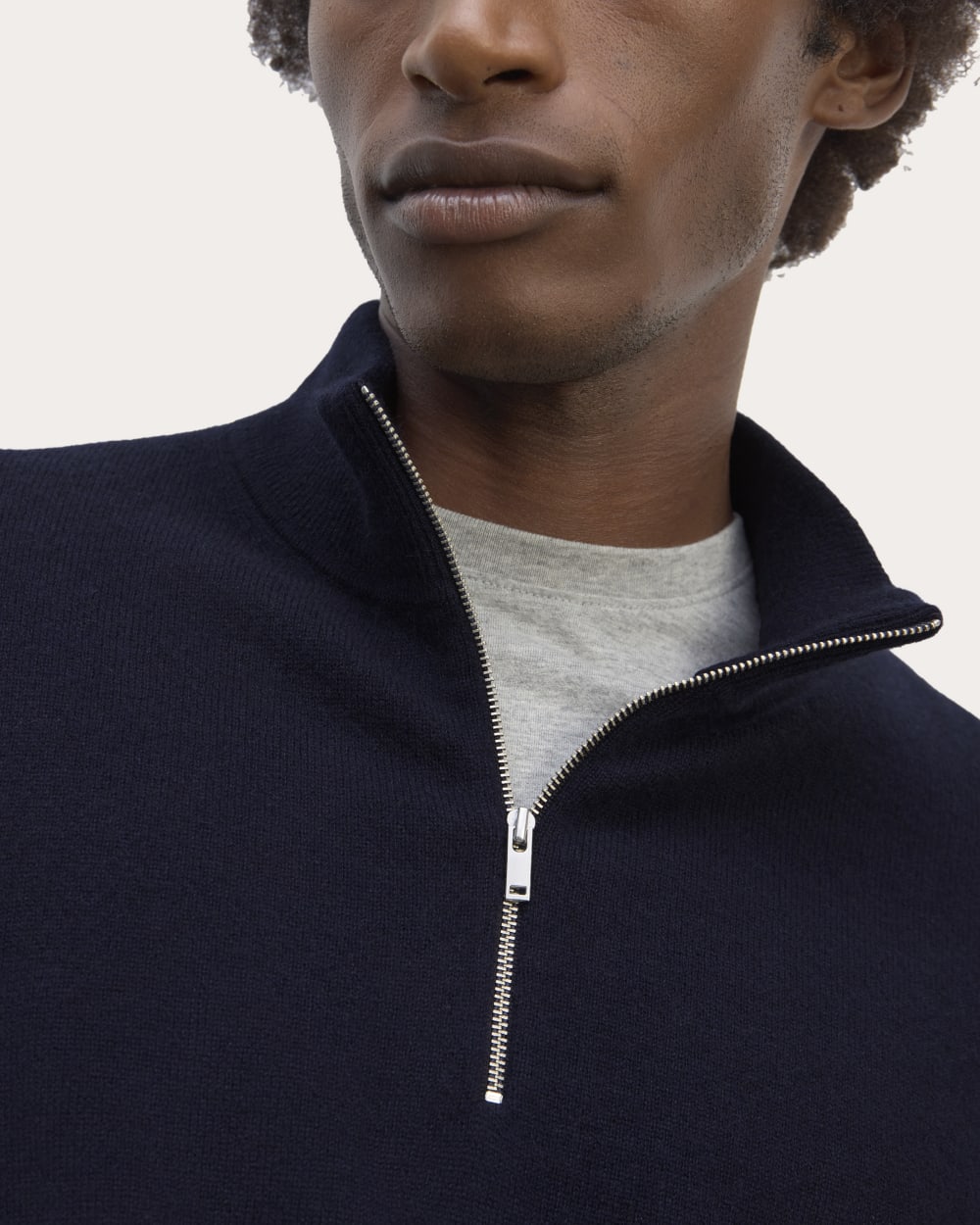 The Quarter-Zip in Cashmere | Navy - Image 4