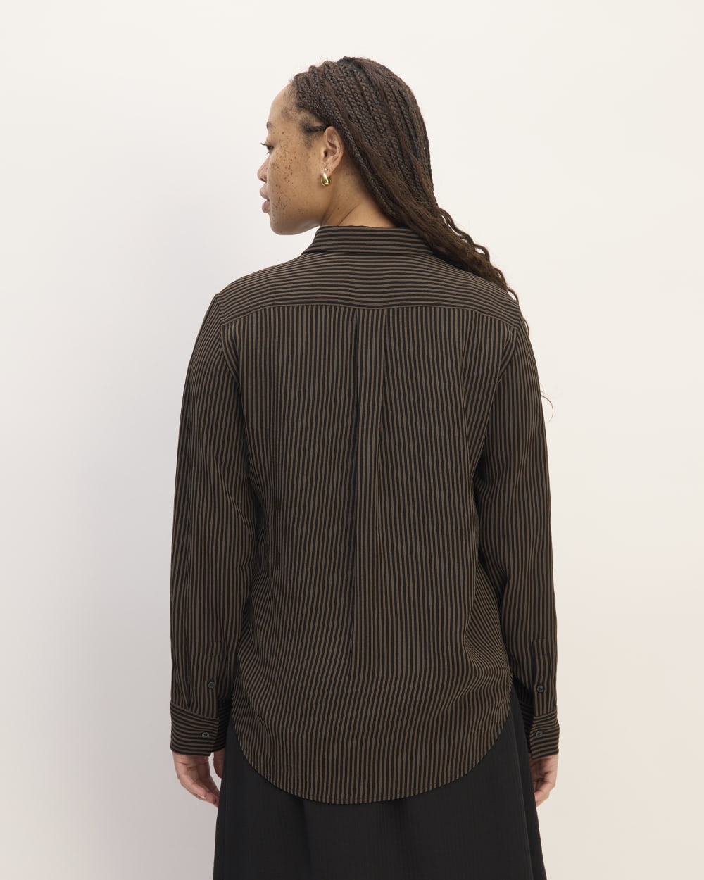 The City Stripe Relaxed Shirt | Cocoa / Black - Image 6