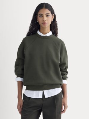 Luxe Fleece Raglan Crewneck | Washed Black