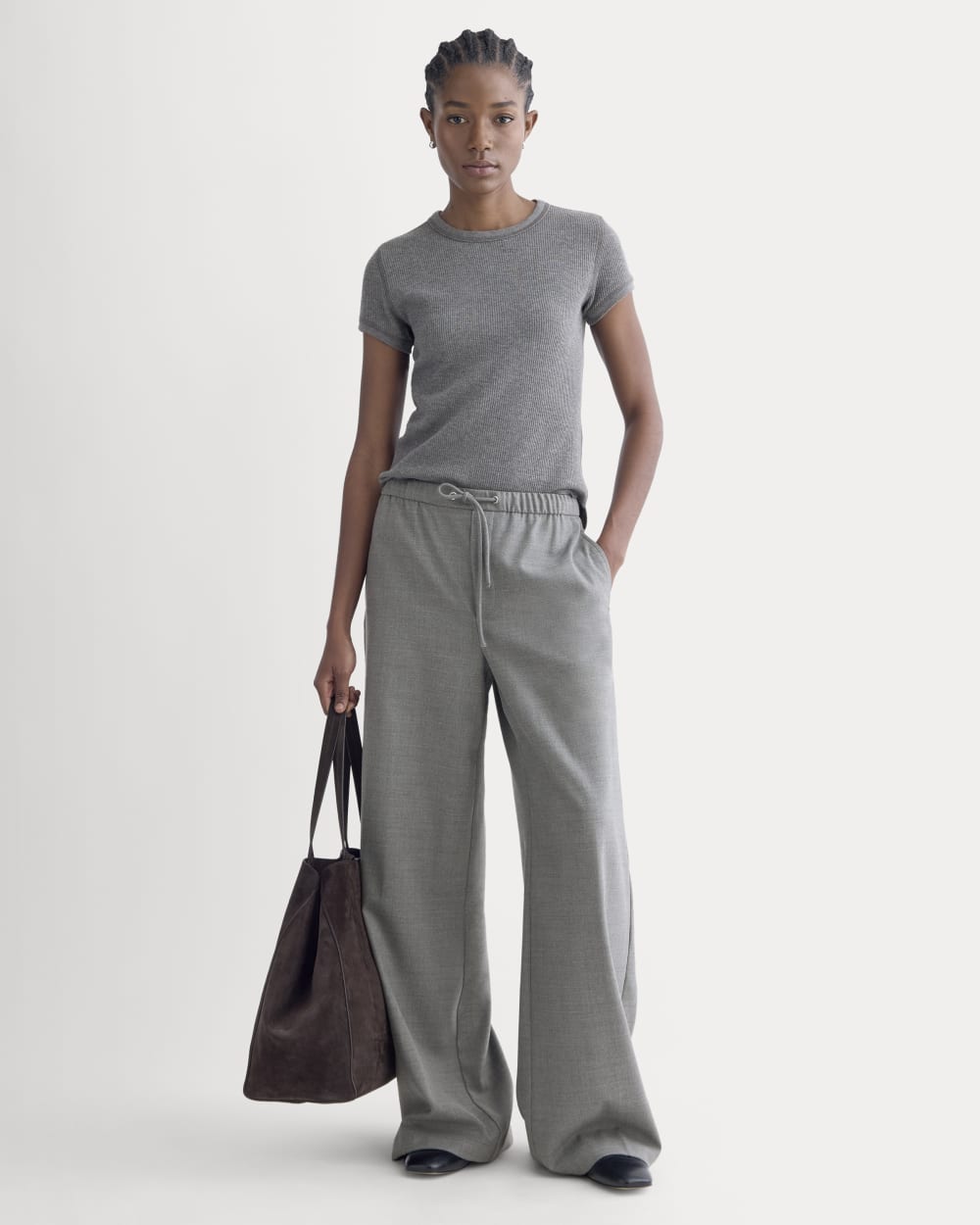 Shrunken Tee in Cozy Waffle | Heathered Charcoal - Image 3