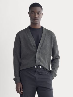 The Classic Cardigan in Everyday Cotton | Heathered Soot