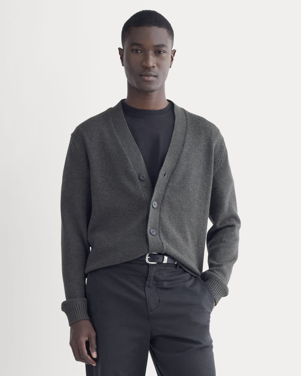 The Classic Cardigan in Everyday Cotton | Heathered Soot