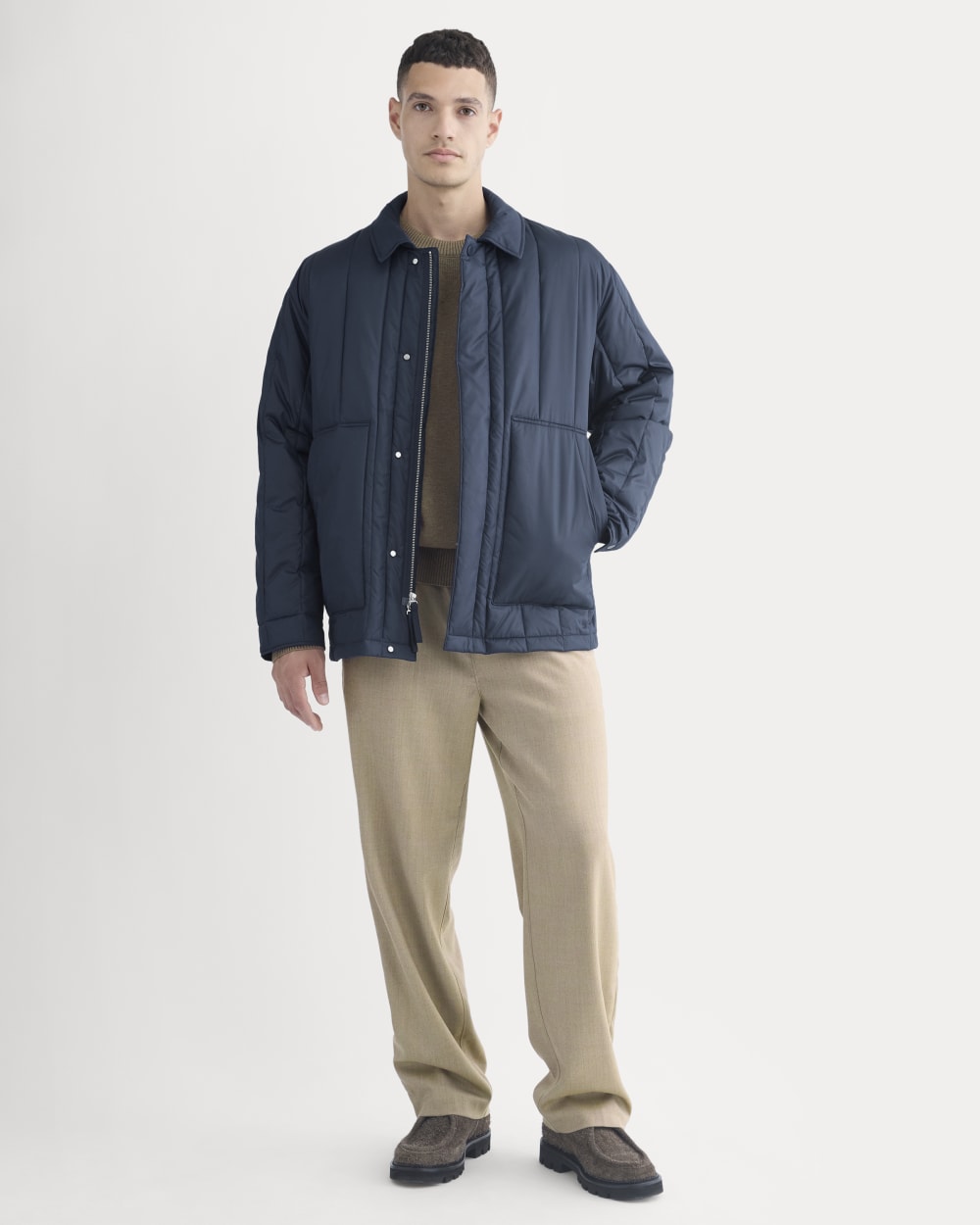 ReNew Vertical-Quilted Jacket | Navy - Image 3