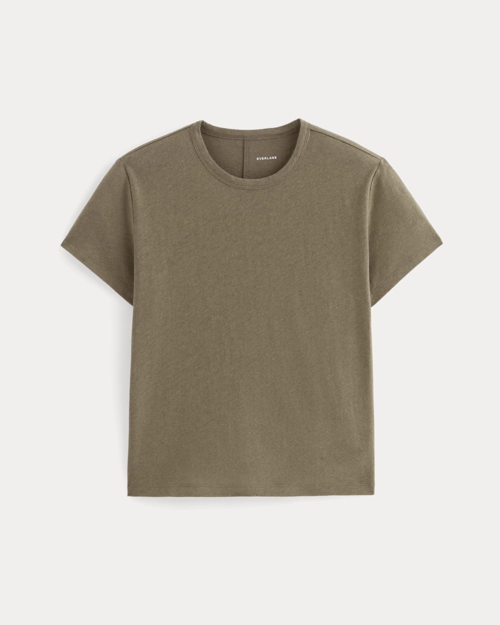 The Box-Cut Tee in Cotton Linen | Deep Taupe - Image 2