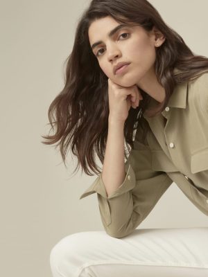 The Washable Silk Relaxed Shirt | Covert Green