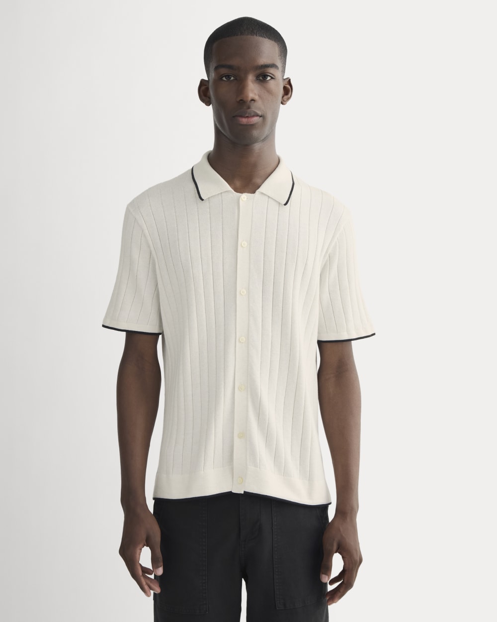 The No-Sweat Button-Down Polo | Heathered Canvas