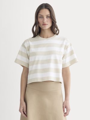 The Premium Weight Cropped Tee | Peyote / Bone