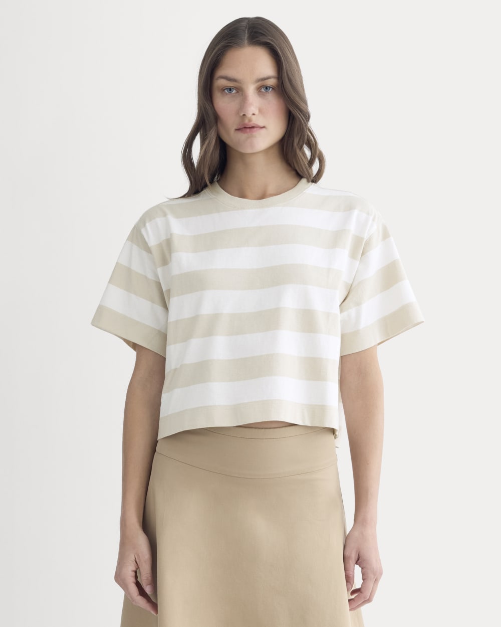 The Premium Weight Cropped Tee | Peyote / Bone