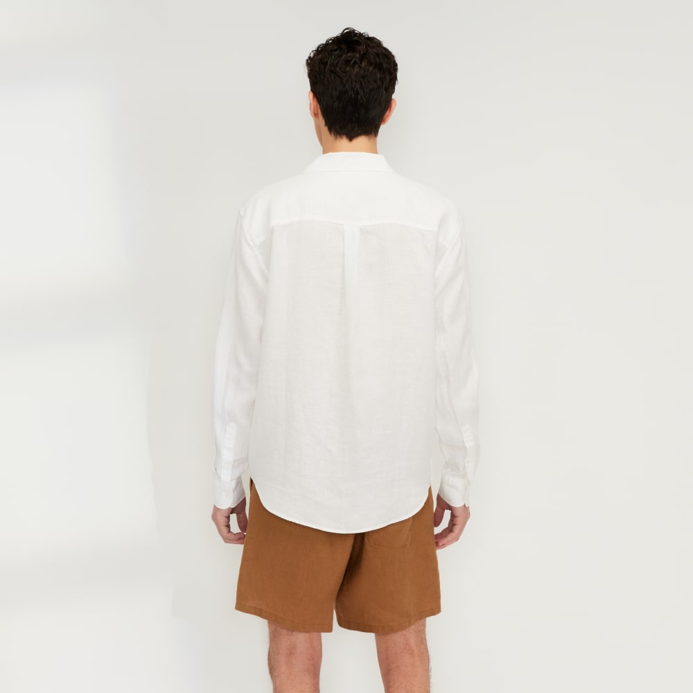 The Relaxed Linen Long-Sleeve Shirt | White - Image 3