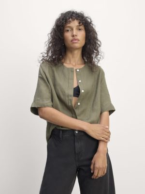 The Bib Shirt in Linen | Kalamata