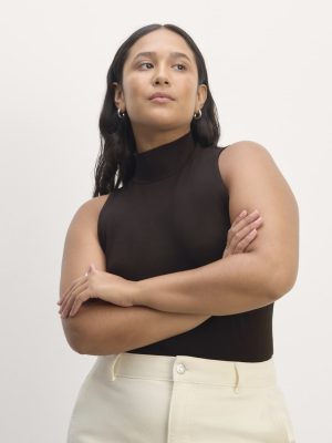 The Form Mock-Neck Tank | Black