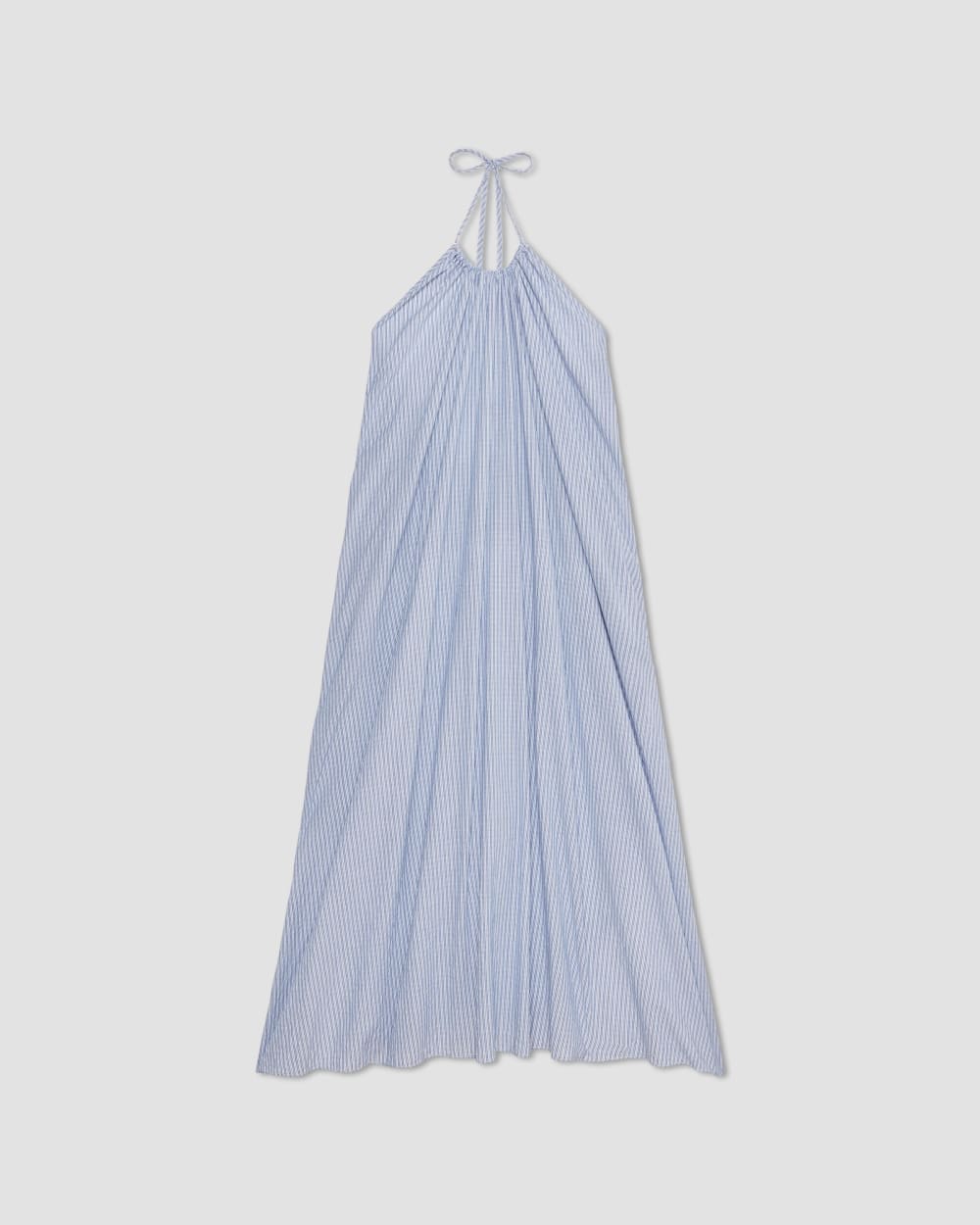 The Tie-Back Halter Dress | Mazarine Blue / Optic White - Image 2