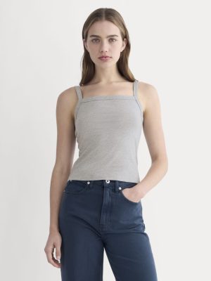 The Essential Square-Neck Tank | Heathered Grey