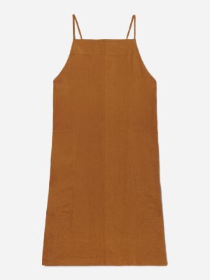 The Linen Apron Dress | Tawny Brown
