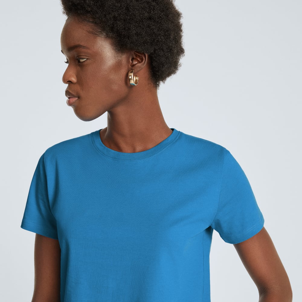 The Box-Cut Tee in Essential Cotton | Horizon Blue | No Pocket - Image 5