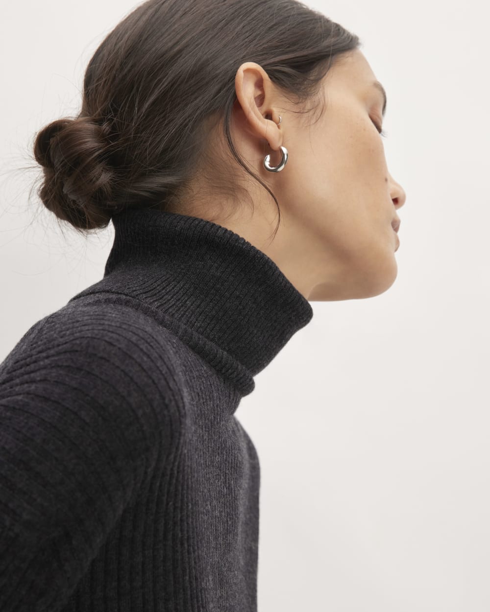 The Cotton-Merino Turtleneck Dress | Heather Charcoal - Image 4