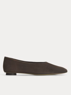 Gallery Square-Toe Flat | Deep Brown