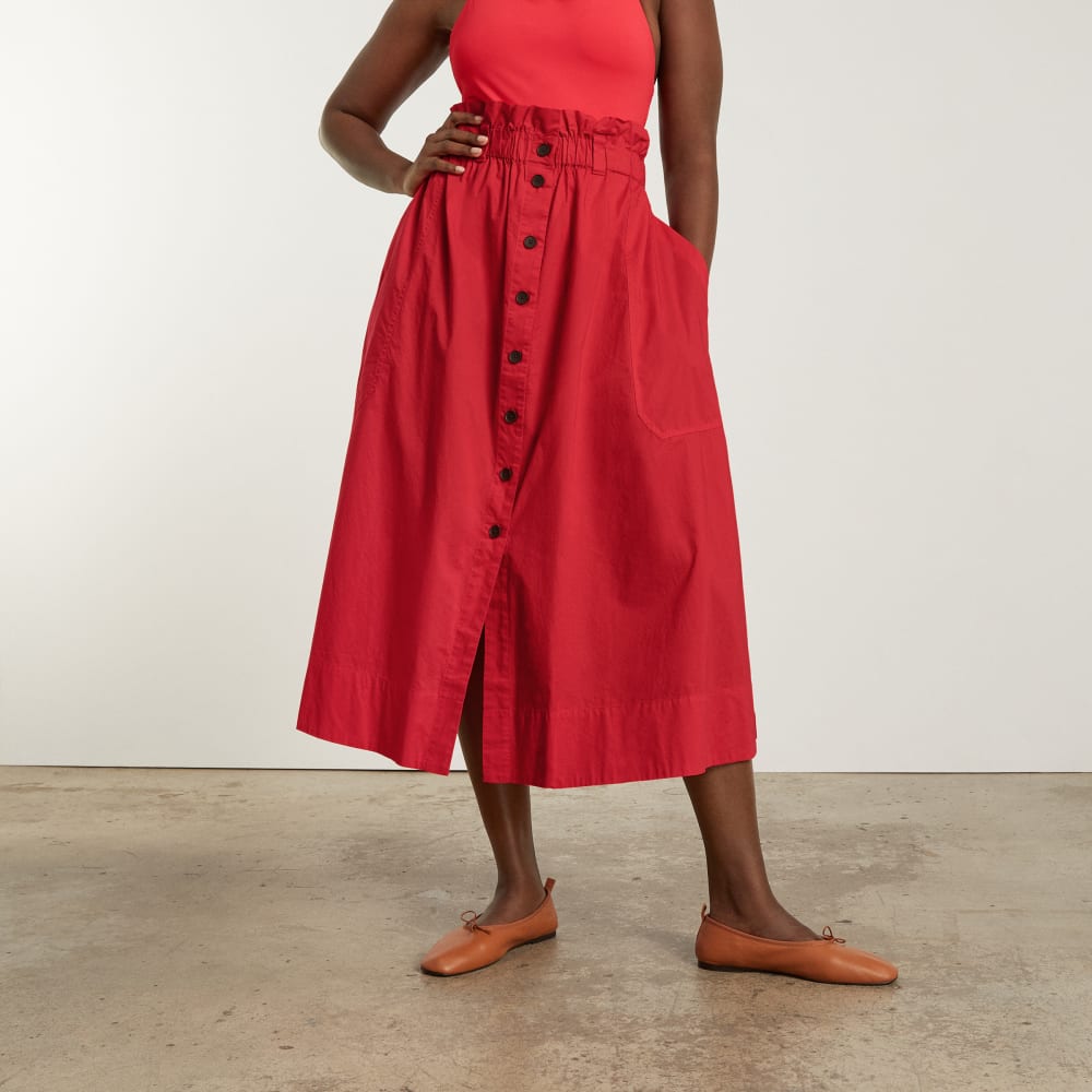 The Easy Button-Front Skirt | Goji Berry - Image 2