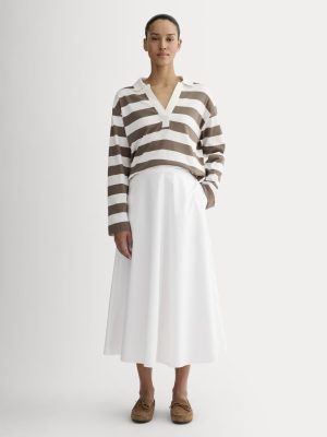 The Midi Skirt in Ultrasoft Cotton | White