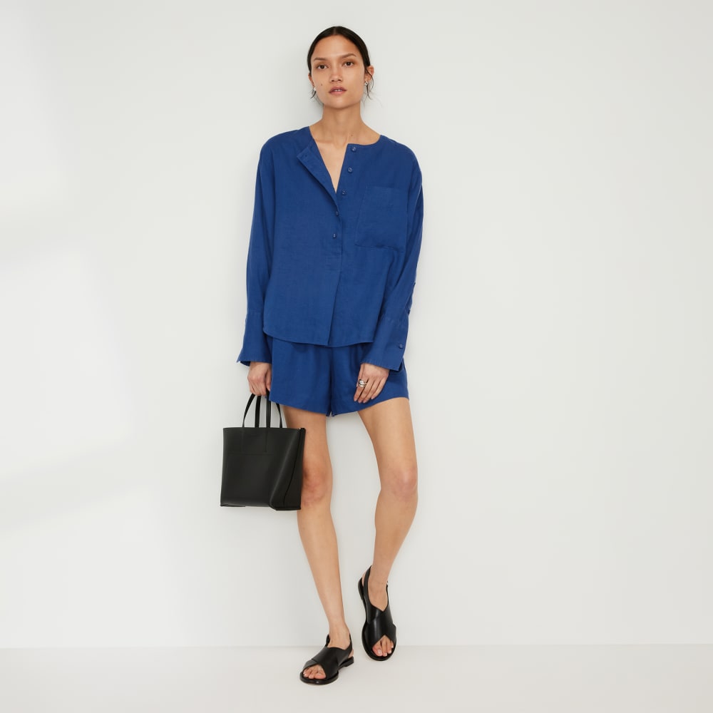 The Linen Popover Shirt | Mazarine Blue - Image 6