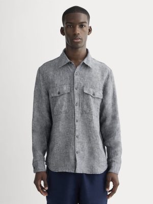 The Linen Utility Shirt | Navy Chambray