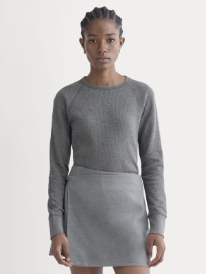 Slim-Fit Crew in Cozy Waffle | Heathered Charcoal