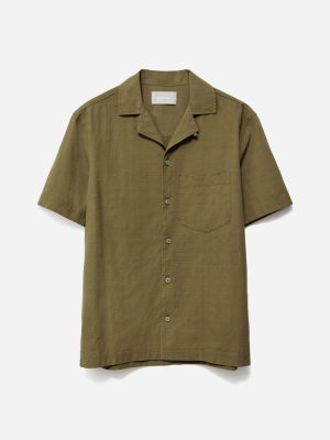 The Seersucker Short-Sleeve Shirt | Olive
