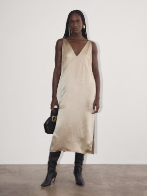 The Satin Slip Dress | Champagne
