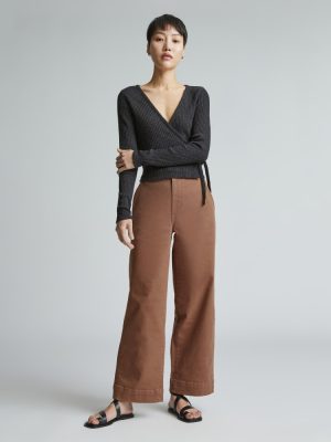 The Organic Wide-Leg Pant | Carob Brown