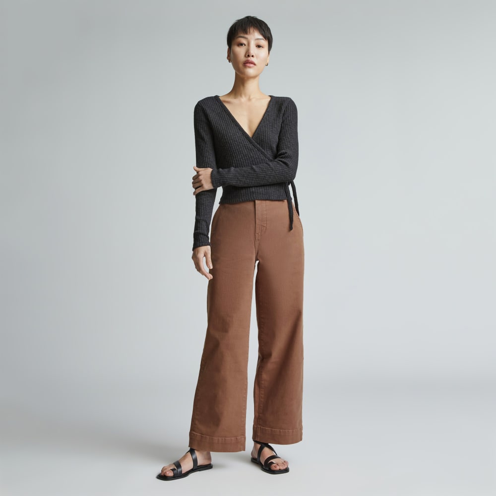 The Organic Wide-Leg Pant | Carob Brown