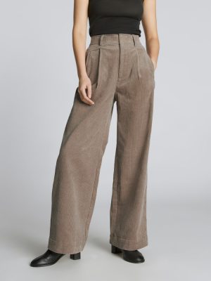The Corduroy Way-High® Drape Pant  | Taupe Grey